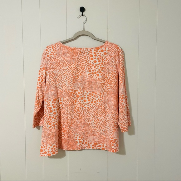 Ruby Rd. Orange and White Patterned Blouse - Picture 6 of 6